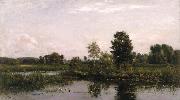 Charles-Francois Daubigny A Bend in the River Oise France oil painting artist